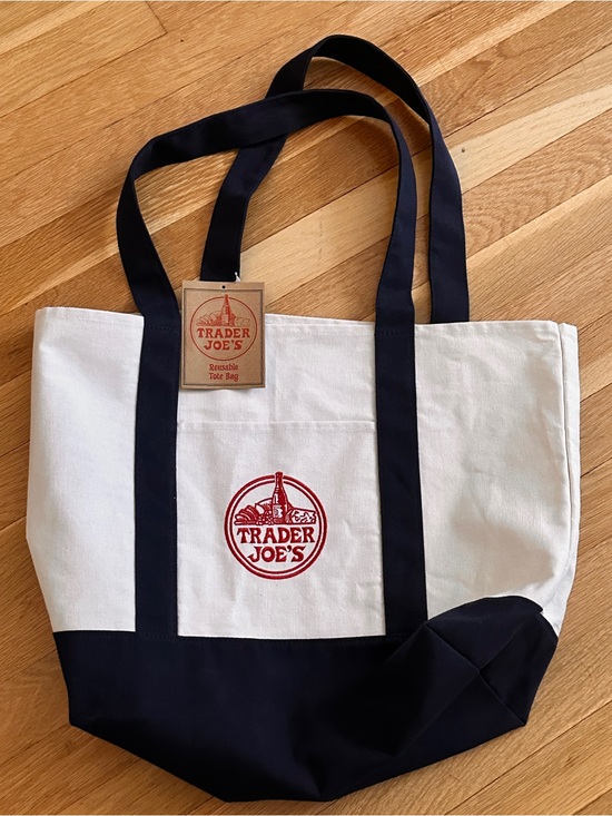 Trader Joe'S Handbags - Trader Joe's Cream and Black Reusable Tote Bag